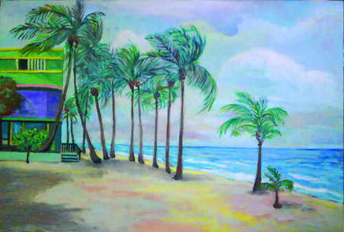 Pompano Beach Aruba Cafe, Oils/Acrylics