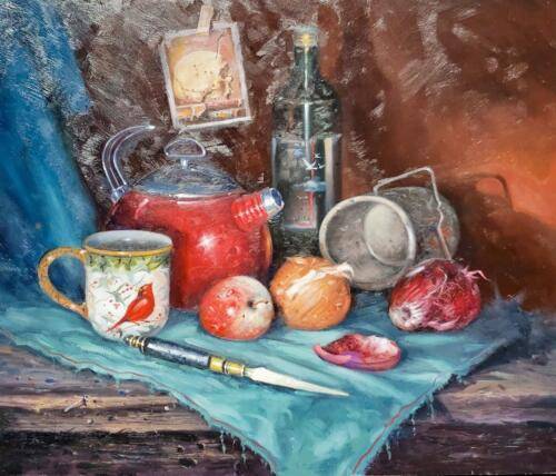 Thinking of the Past, Oils/Acrylics