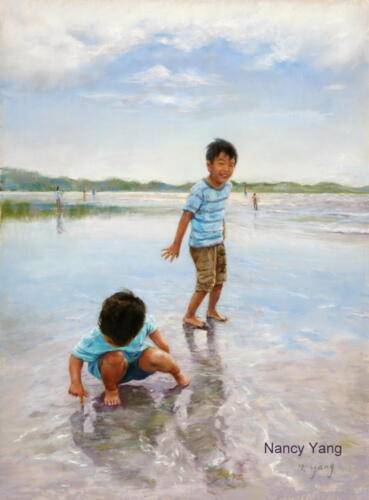 Sandy Play II, Pastels